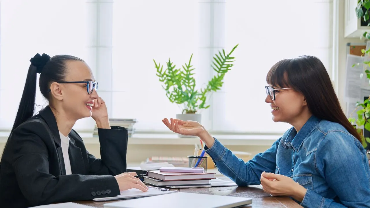 professional psychologist at career counselling session.
